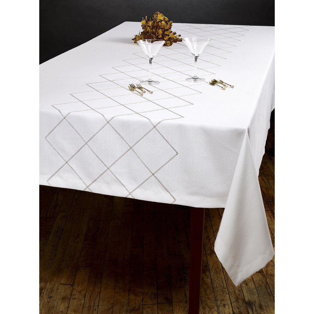 Metallic Diamond Box Spill-Proof Tablecloth
