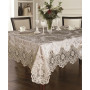 Delux Taupe Cut Velvet Tablecloth