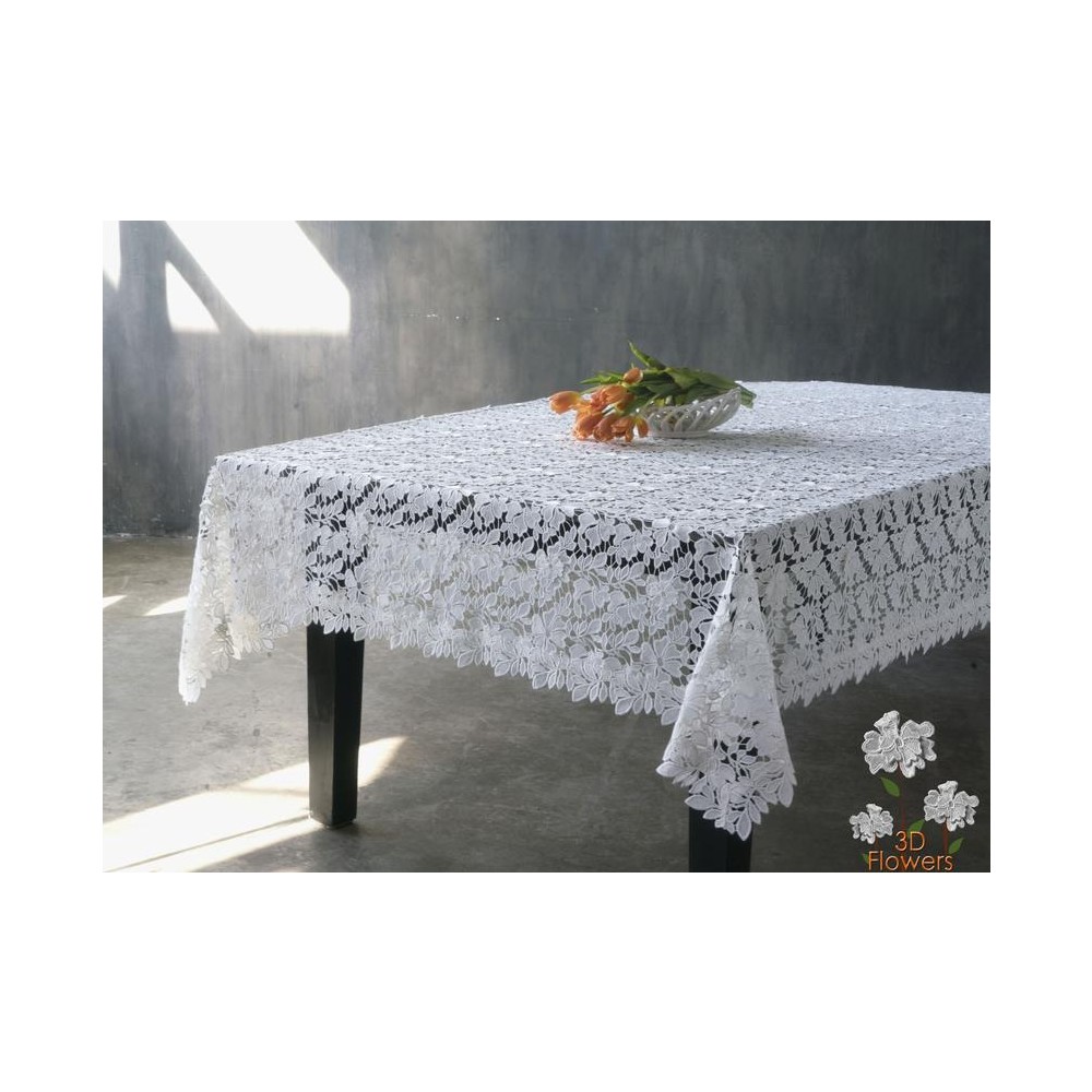 Orchid 3D Flower Lace Tablecloth