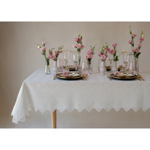 Chambray Lace Unlined Tablecloth