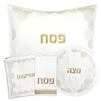 Leather Hexagon Dot Border Pesach Set