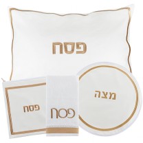 Leather Hotel Style Pesach Set - Gold